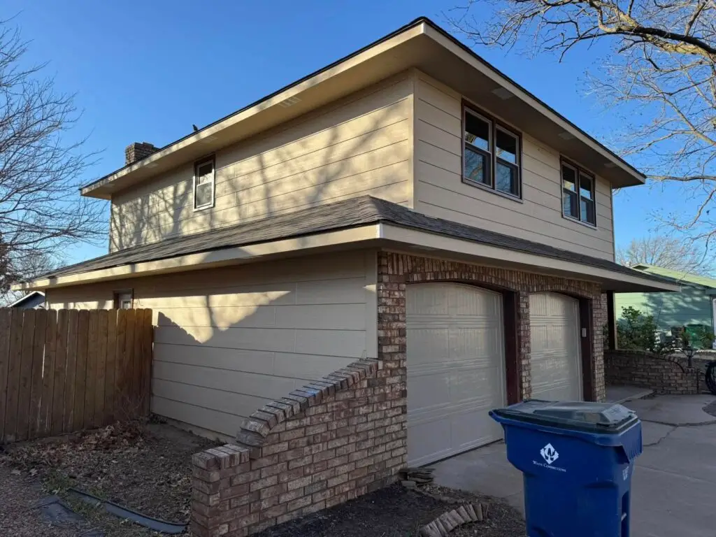 New siding, fascia, soffit, windows, and doors on this home in Wichita KS Mid-Continent Exteriors 2