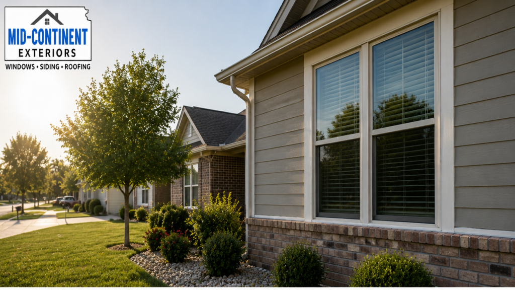 A new home with windows from Mid-Continent Exteriors